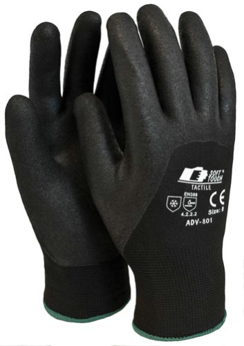 Soft Touch® Tactile stickad vinterhandske halv dop